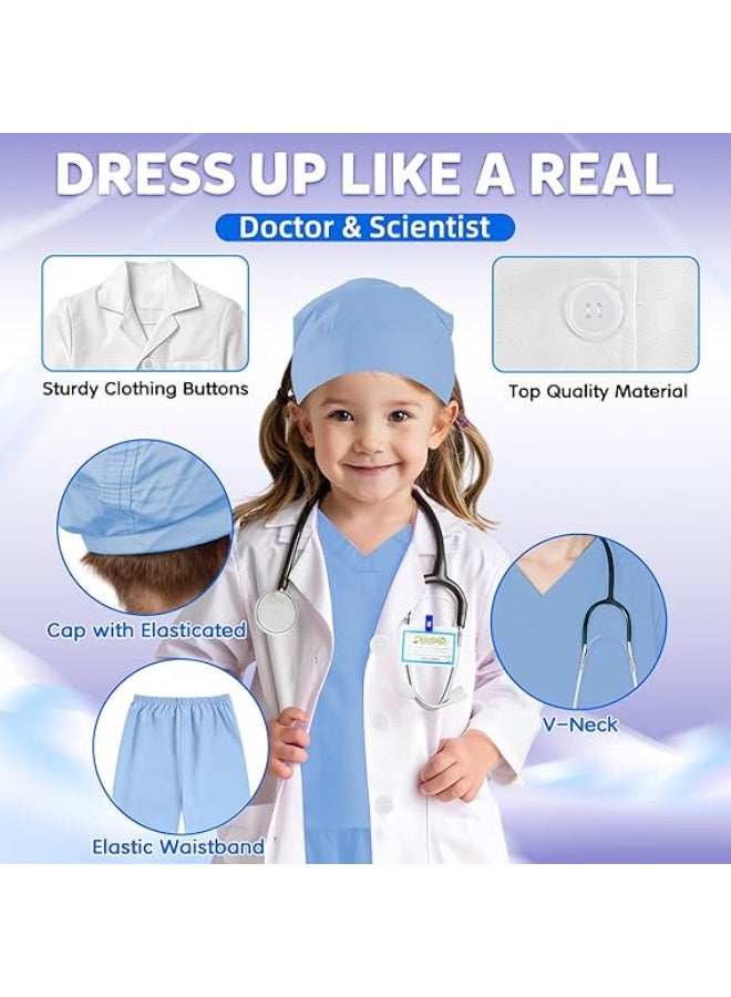 Bukela Doctor Costume for Kids With Stethoscope Lab Coat Career Day Costume Halloween Dress Up For Boys Girls 3-12 - Image 4